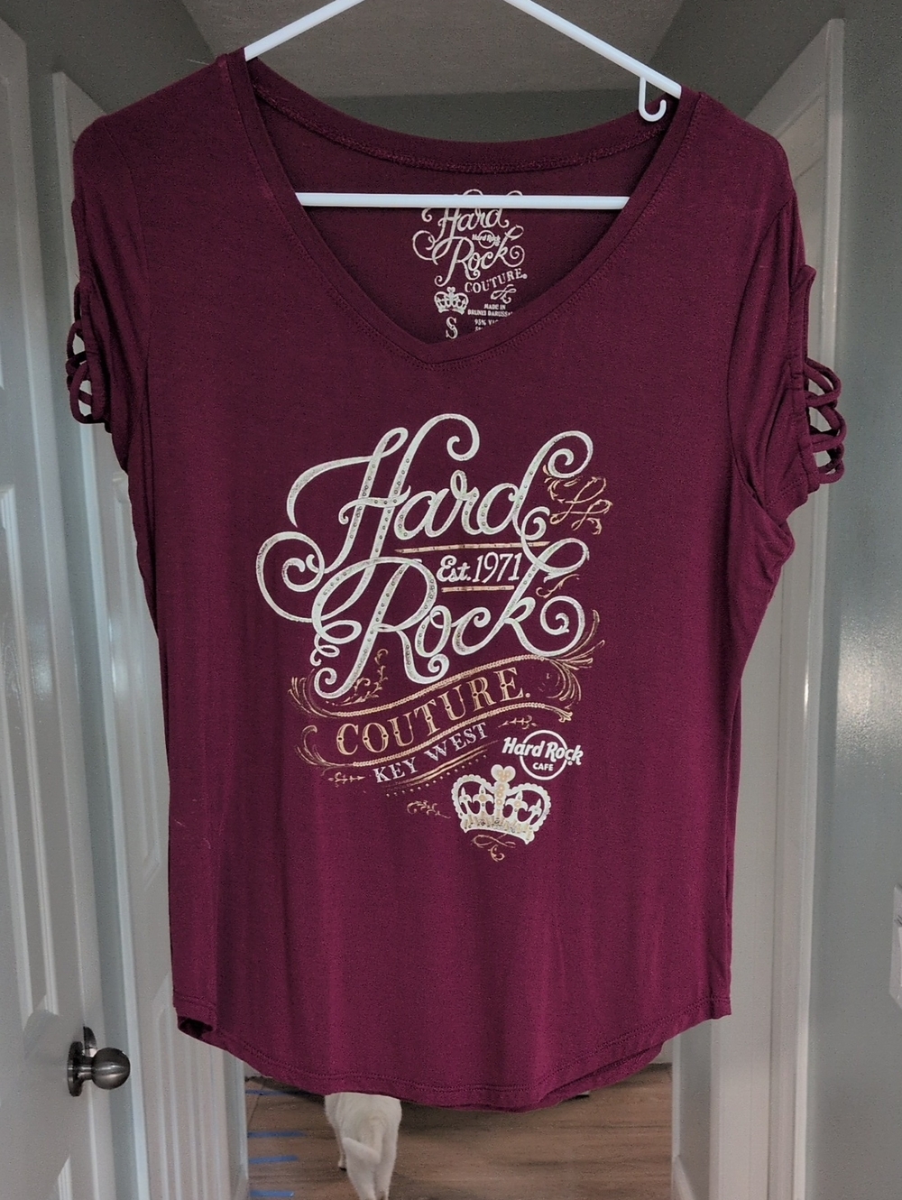 Hard Rock Cafe Key West Burgundy Short-Sleeve Graphic Tee Y2k S Small